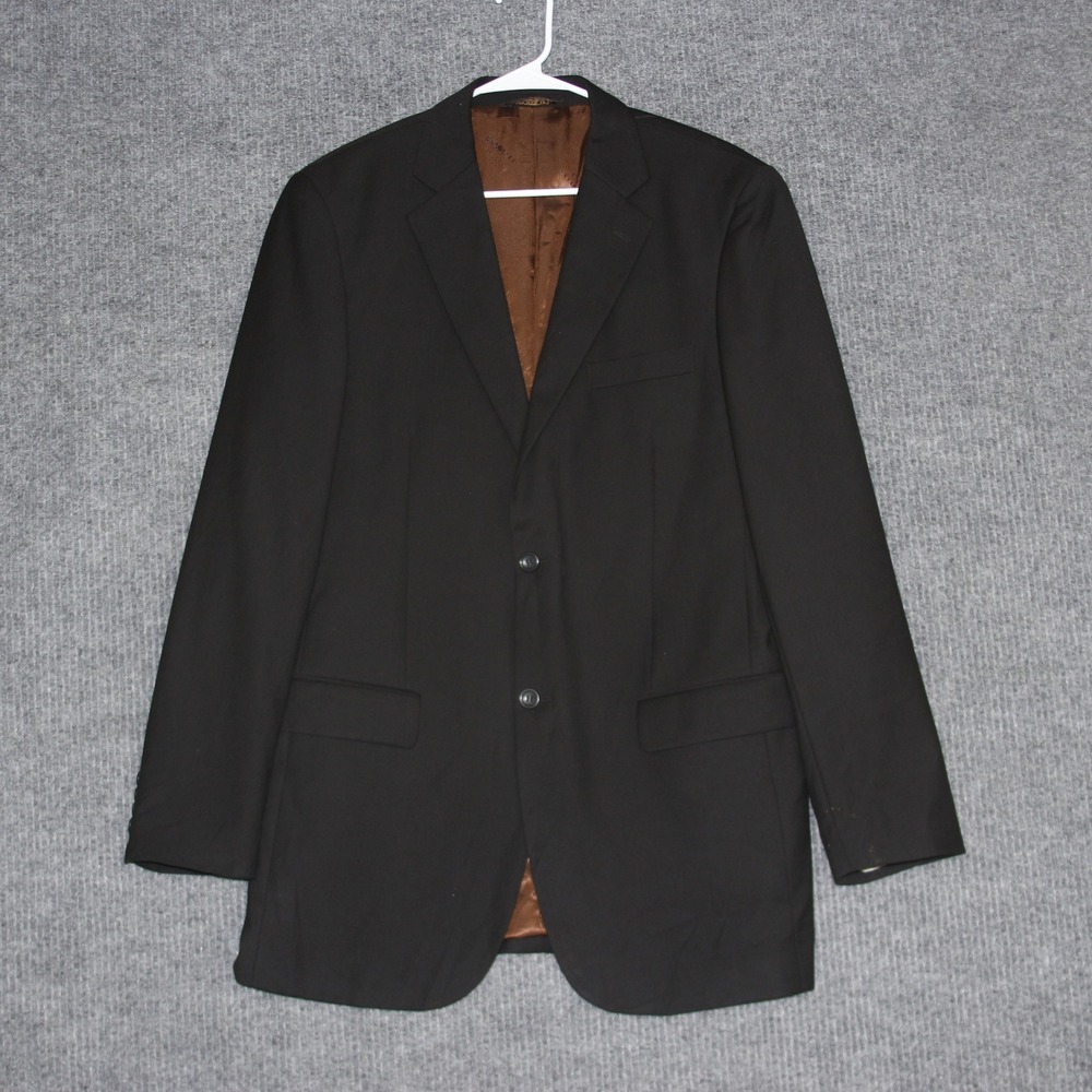 Caravelli Italy Blazer‎ Mens 40L Black Wool Blend Formal Italian Fashion